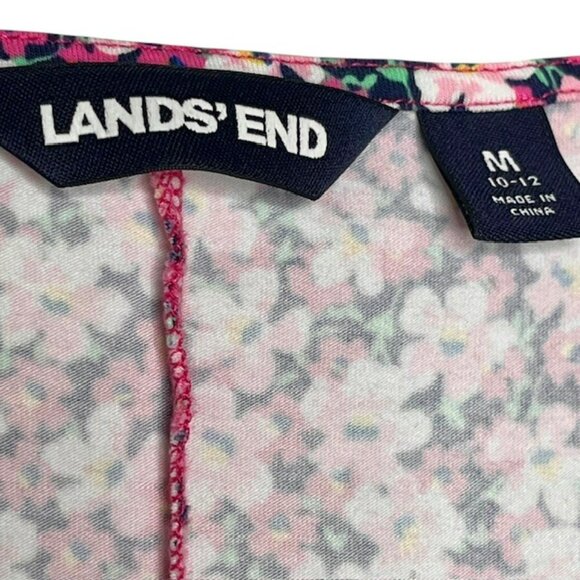Lands' End Fit & Flatter Gathered Skirt Ditzy Floral Dress - Multi - M 10-12 - Picture 8 of 10